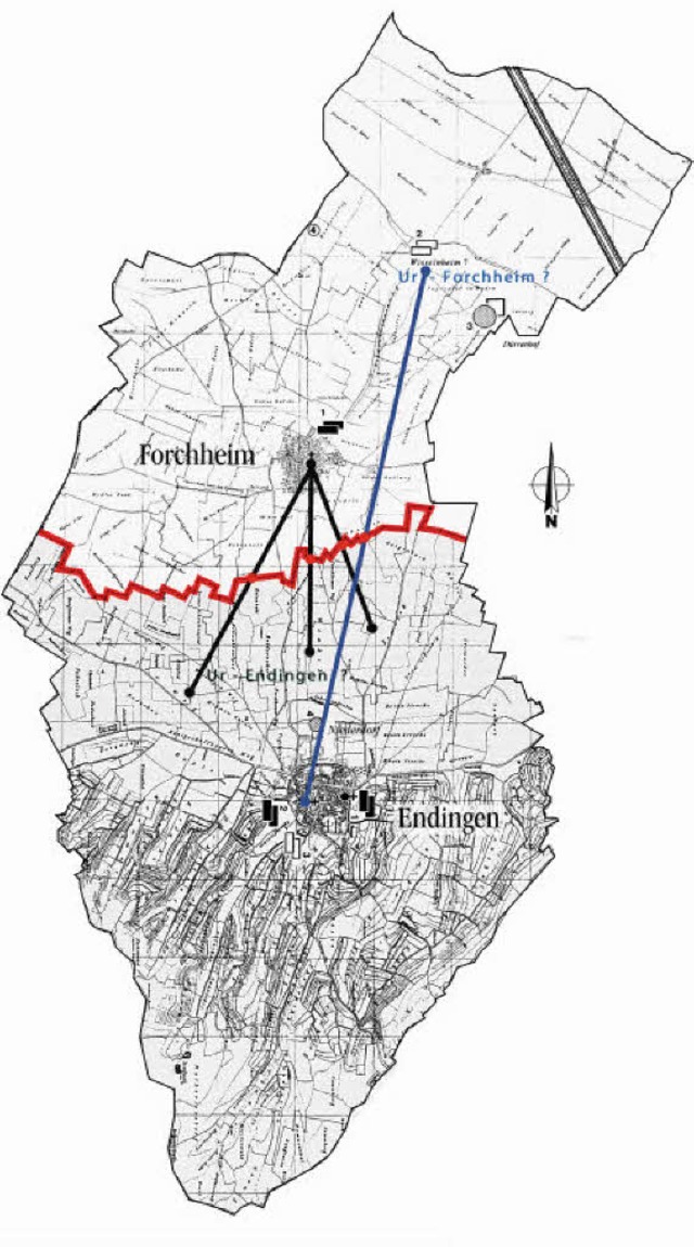 Gemarkungsplne von Forchheim und Endi...kungsgrenze von Forchheim und Endingen  | Foto: Monika Hauser