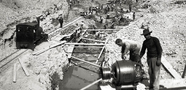 Bauarbeiten im Jahr 1908   | Foto: Privat