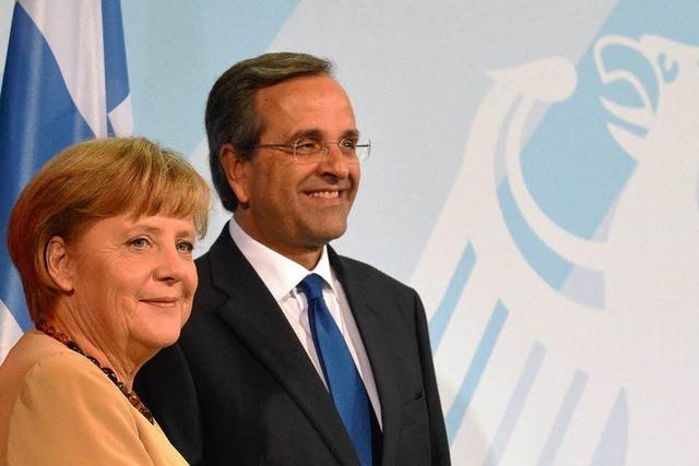 Merkel und Samaras: Viel Freundlichkeit, eine Demutsgeste