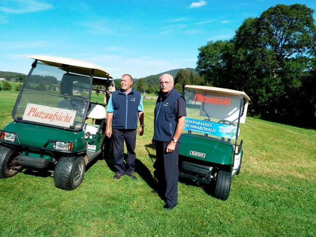 Sie sollen auf dem Golfplatz in Titise...rshalls  Dieter Roth und Frank Lintz.   | Foto: Heidrun Simoneit