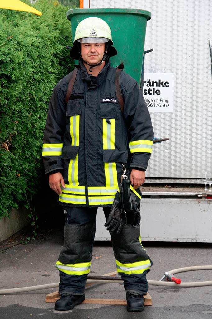 Michael Knrr, Ausbilder bei der Feuerwehr Pfaffenweiler tritt gegen Polizeikomissar Markus Schneider an.