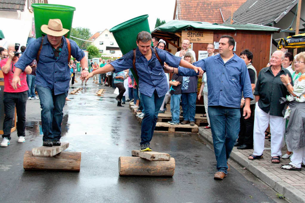 Endlich die Winzer: Johannes Metzger (links) aus Ehrenstetten tritt gegen Mike Stork aus Schallstadt an.