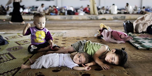 Vom   Krieg vertrieben: syrische Kinde...em Flchtlingslager bei Bab al-Salameh  | Foto: dapd