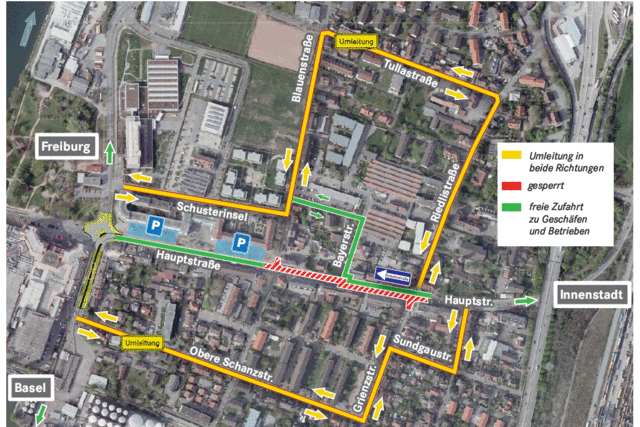 Neue Verkehrsfhrung in Friedlingen