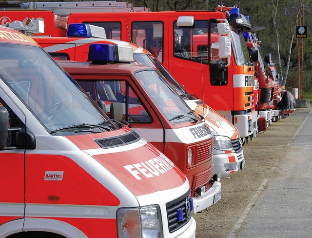 Stolzer Fuhrpark: Aber viele Feuerwehr...en, kommt die Feuerwehr immer teurer.   | Foto: LAUBER