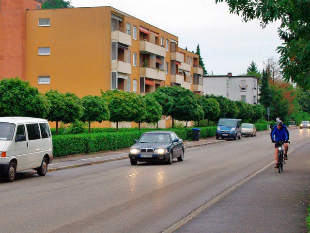 Der kombinierte Rad- und Fuweg am sd...hrt mit dem Rad neben dem Autoverkehr.  | Foto: Rolf Reimann