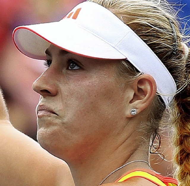 Ein Abschied mit Trnen in den Augen: Angelique Kerber nach ihrem Match  | Foto: AFP