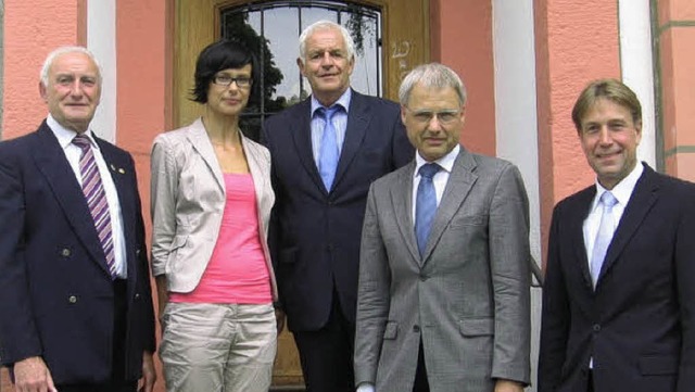 Hoher Besuch beim Amtsgericht (von lin...g Eier und Brgermeister Rainer Fritz  | Foto: Christiane Sahli