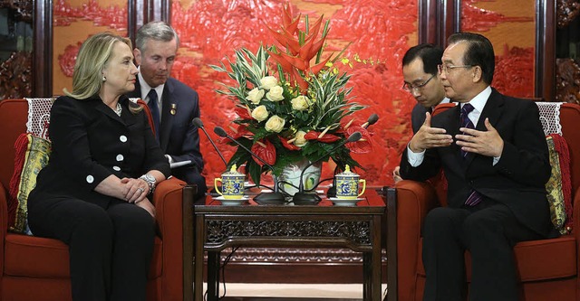 US-Auenministerin Clinton und Chinas Premier Wen Jiabao   | Foto: AFP