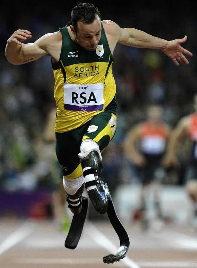 Oskar Pistorius  sorgt mit seinen Beinprothesen fr Kontroversen.  | Foto:  AFP