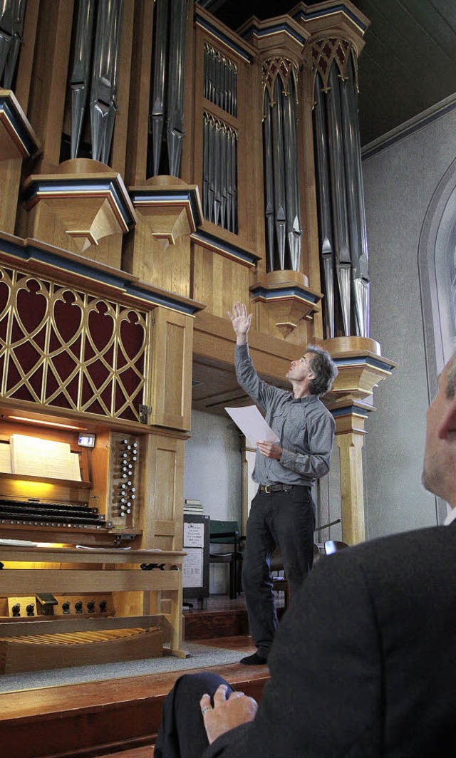 Tag des offenen Denkmals 2012 Fhrung ...dingen Jrn Bartels Orgel Kirchenorgel  | Foto: Patrik Mller