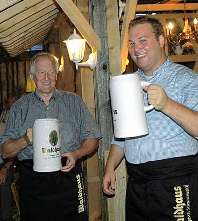 Peter Straub (l). und Felix Schreiner scheinen einen groen Durst zu haben.   | Foto: Sahli