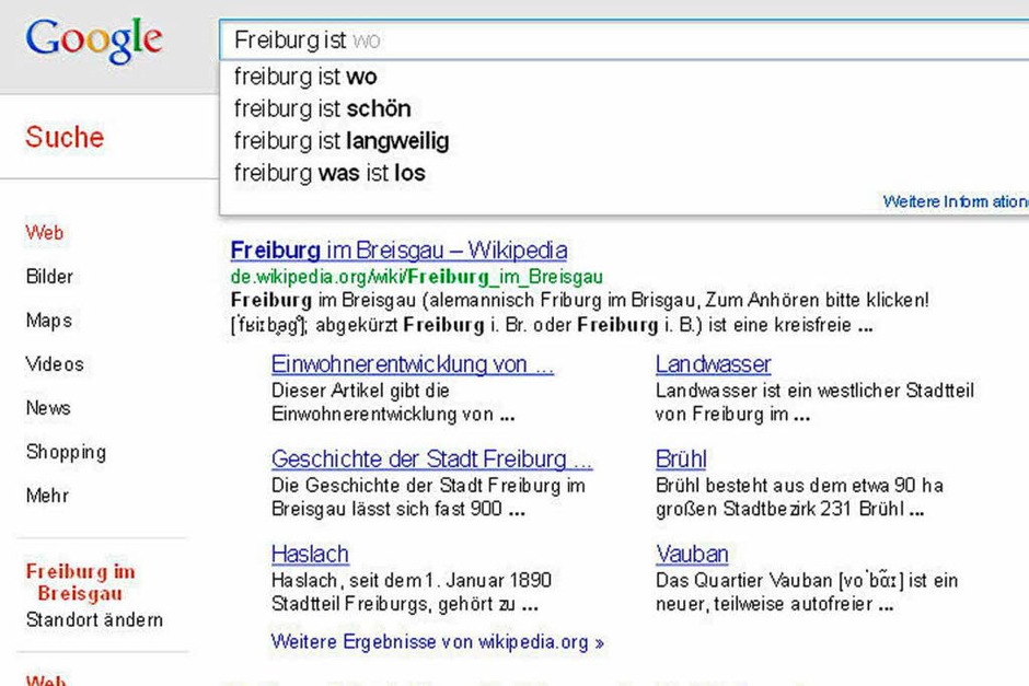 Ernüchternd: Viele Google-Nutzer wissen nicht mal, wo Freiburg liegt – und ob die Stadt eine Reise wert ist. (Foto: Screenshot BZ) Ernüchternd: Viele Google-Nutzer wissen nicht mal, wo Freiburg liegt – und ob die Stadt eine Reise wert ist. (Foto: Screenshot BZ)