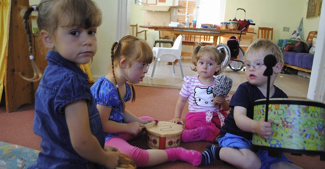 Trommel, Rassel, Glockenspiel: musikal...Spielkreis fr Kinder mit Behinderung   | Foto: Ehrlich