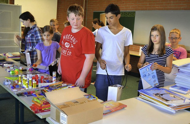 Schulutensilien sammelten Seelbacher S...Schler, die diese dringend brauchen.   | Foto: schule