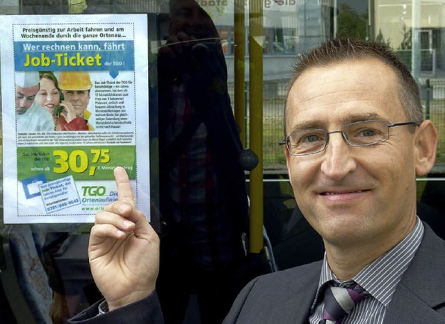 Wirbt frs Job-Ticket: SWEG-Betriebsleiter  Bumann.  | Foto: Seller