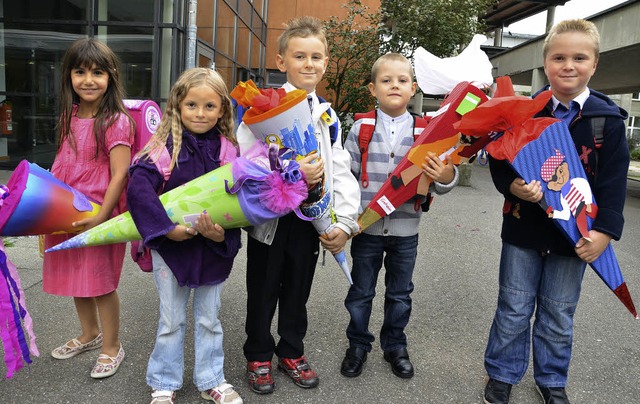 Freuen sich auf die Schulzeit:  Abc-Sc...er Neumattschule bei ihrer Einschulung  | Foto: Barbara Ruda