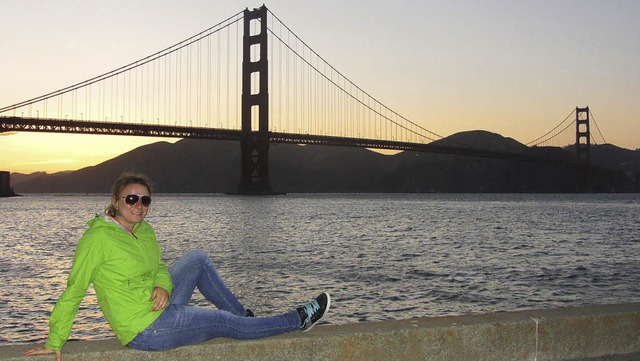 Ein langgehegter Traum geht fr Steffi...e Bridge in San Francisco besichtigt.   | Foto: Privat