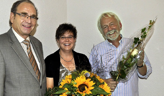 Christoph Meier (rechts) ist der neue ...zenden Georg Keller Amt und Schlssel.  | Foto: Kirsten Lux