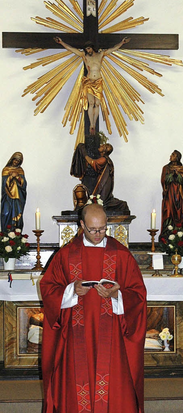 Das Jubilum der Kalvarienbergkapelle ...Dominik Feigenbutz aus Bad Sckingen.   | Foto: Brigitte Chymo