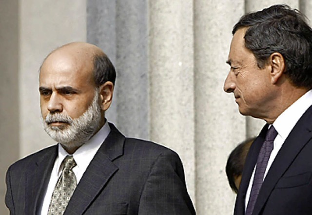 Bernanke (l.) und Draghi   | Foto: dapd