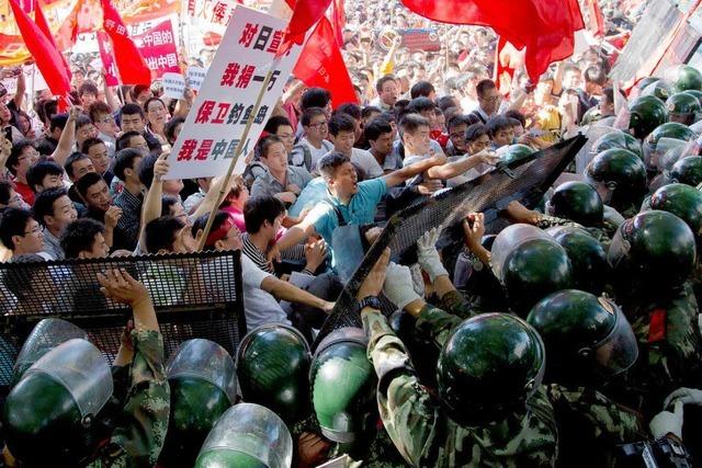 Antijapanische Proteste in China wegen Streit um Inseln