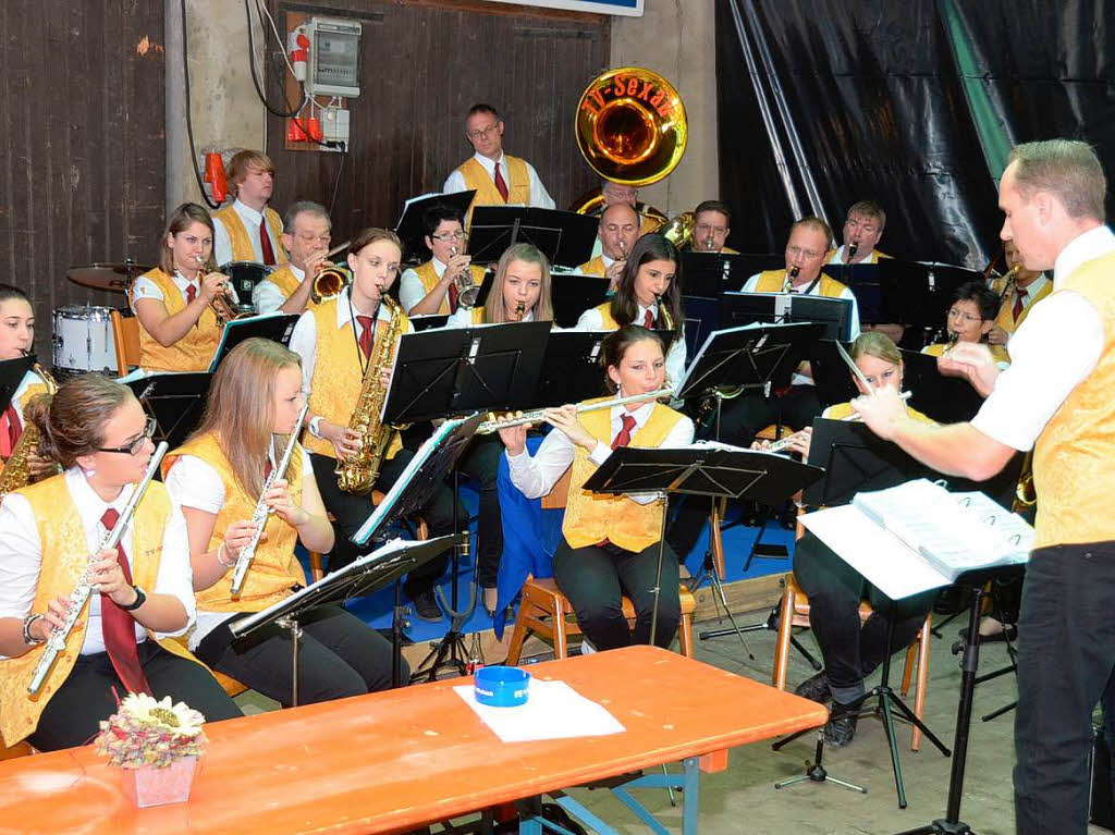 Der Musikverein Sexau spielte am Sonntagmittag bei der Brass-Band auf.