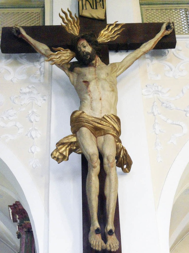 Kontraste: Der leidende Christus am Kr... des Tiroler Knstlers Matthias Faller  | Foto: Bianca Flier