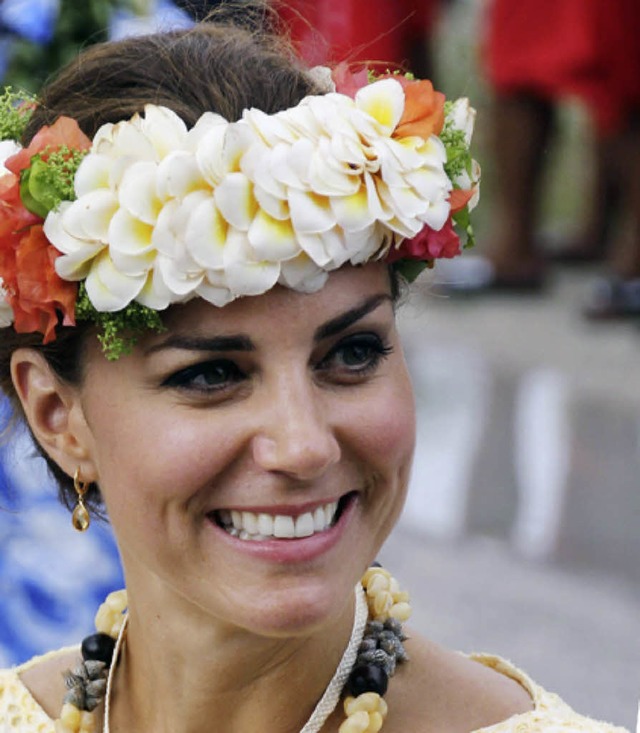 Kate am Dienstag auf der Pazifik-Insel Tuvalu  | Foto: AFP