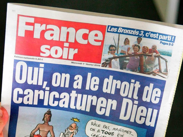 2006 versucht France-Soir mit den Moha...arrikaturen von sich reden zu machen.   | Foto: dpa
