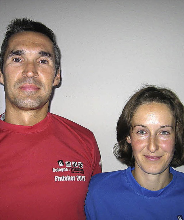 Gabor Lengyel und Katrin Mutter waren beim Klner Triathlon erfolgreich.   | Foto: Christiane Sahli