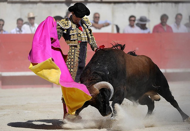 Der spanische  Torero Jose Tomas bei einem Stierkampf   in Nmes  | Foto: dpa