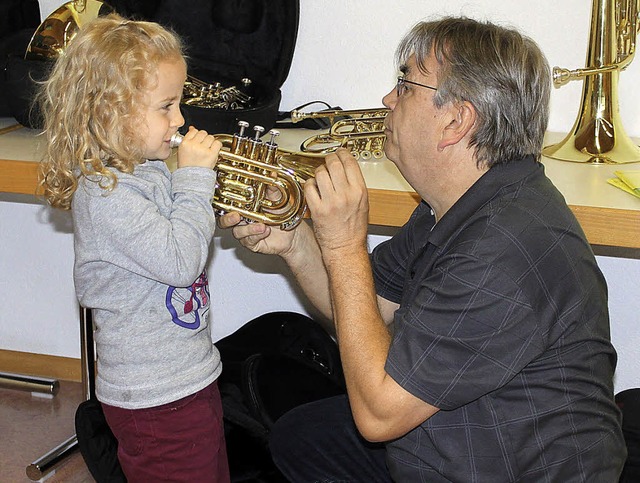 Ob die kleine Franziska spter einmal ...musikalische Frhfrderung angemeldet.  | Foto: Adelbert Mutz