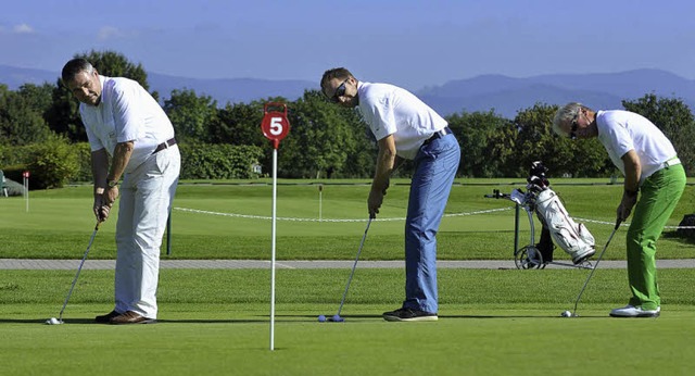 Weite Flchen und viel Ruhe: Ideale Be...e Konzentration auf den kleinen Ball.   | Foto: M. bamberger