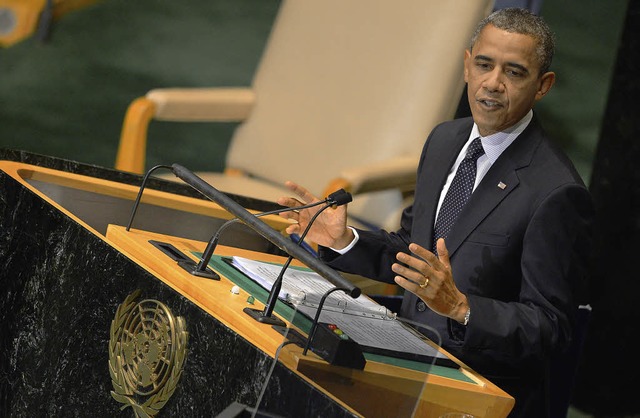 US-Prsident Barack Obama spricht vor der UN-Vollversammlung in New York.  | Foto: dapd