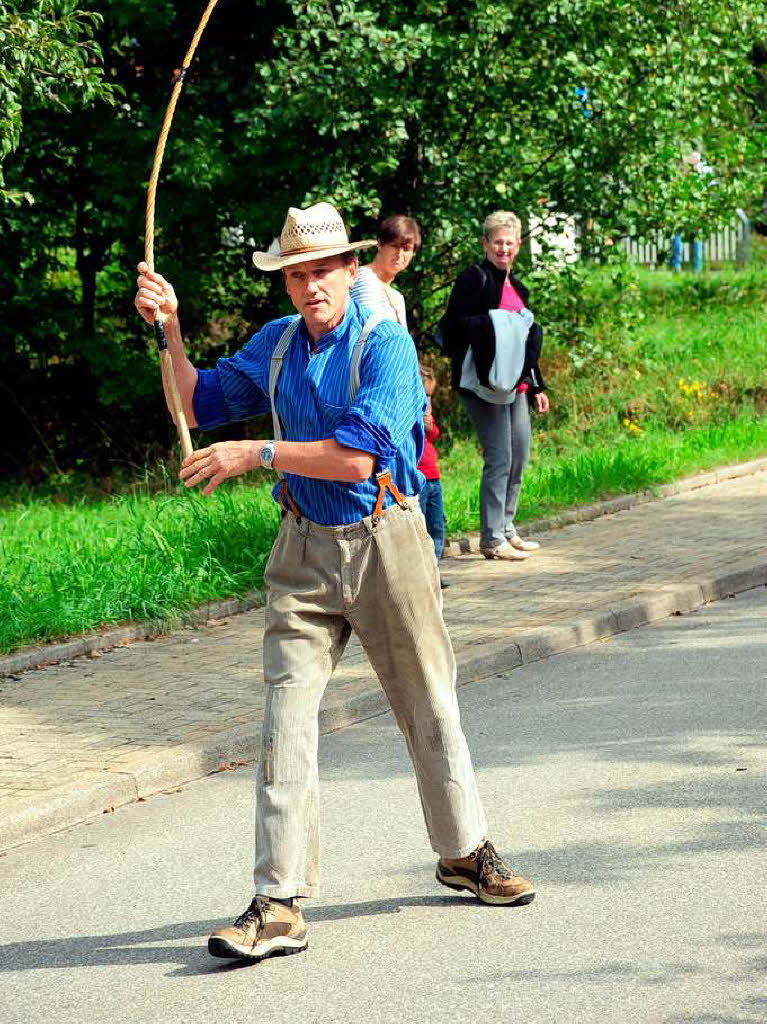 Die Peitschenknaller kndigten den Abtrieb an