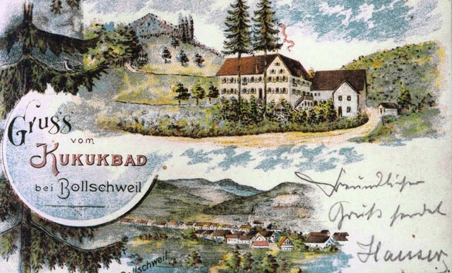 Diese Postkarte mit Gren aus dem Kuk... der Kirche aus Richtung des Kukukbad.  | Foto: Kreisarchiv Breisgau-Hochschwarzwald
