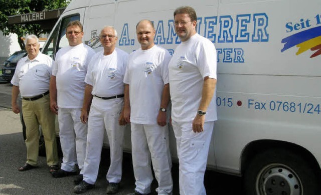 Die bewhrte Mannschaft des Malergeschfts Kammerer in Gutach.   | Foto: Nikolaus Bayer