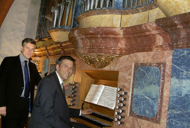 Freuen sich ber die gelungene Orgel-R...ten Kirche St. Michael in Schopfheim.   | Foto: Roswitha Frey