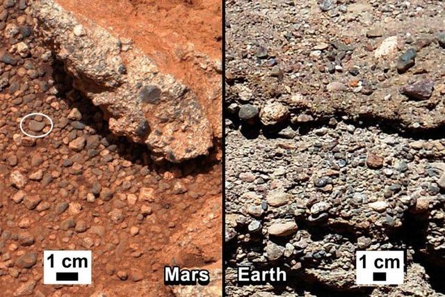 Curiosity findet Flusskiesel auf dem Mars