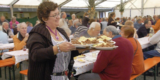 Neben dem Jgerbraten war der Sauprge...rn beim Winzerfest besonders gefragt.   | Foto: Frey