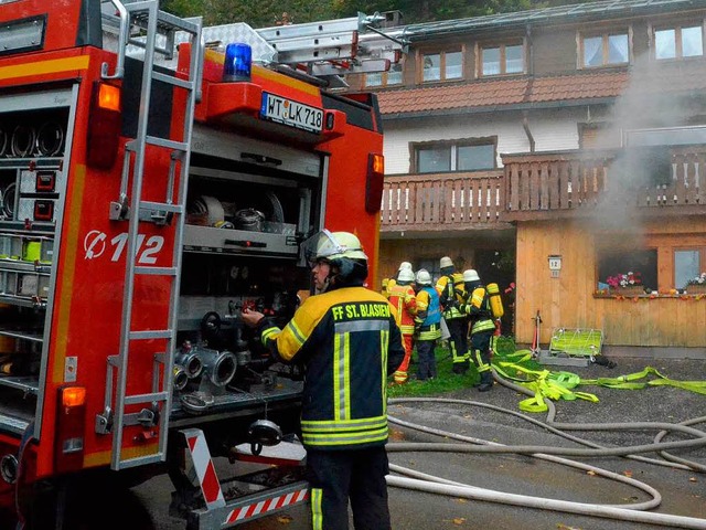 Im Einsatz waren die Feuerwehren aus Ibach und St. Blasien.  | Foto: Sebastian Barthmes