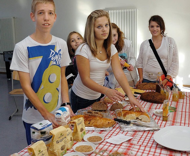 Vom Korn zum Brot war das Thema dieser...erkrealschule Nrdlicher Kaiserstuhl.   | Foto: Jrgen Schweizer