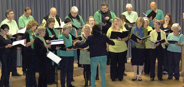 Ein breit gefchertes  Repertoire prs...m Doppelchorkonzert in Obermettingen.   | Foto: Luisa Denz