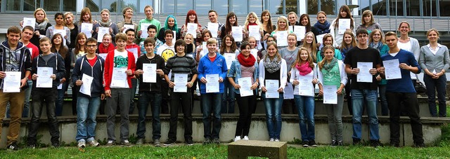 59 Schlerinnen und Schler des Scheff...tikum und bekamen dafr eine Urkunde.   | Foto: Marco Weiss