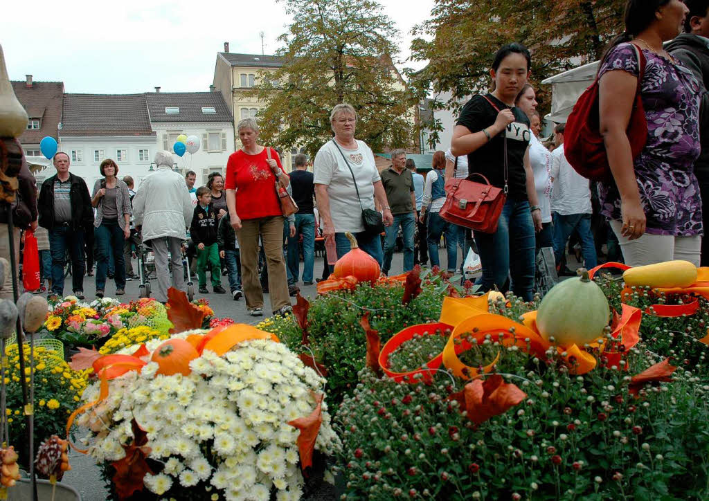 Herbstliches Dekor in der Innenstadt