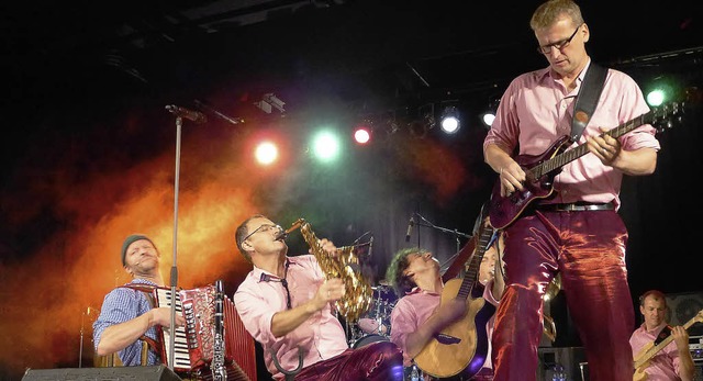 Voll in Aktion:  Mundartrocker &#8222;...tin Wangler alias Fidelius Waldvogel.   | Foto: Karla Scherer