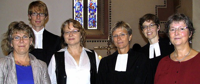 Antje Bttcher vom Frderverein und Pf...e und Christine Hartmann (von links).   | Foto: Ines Bode