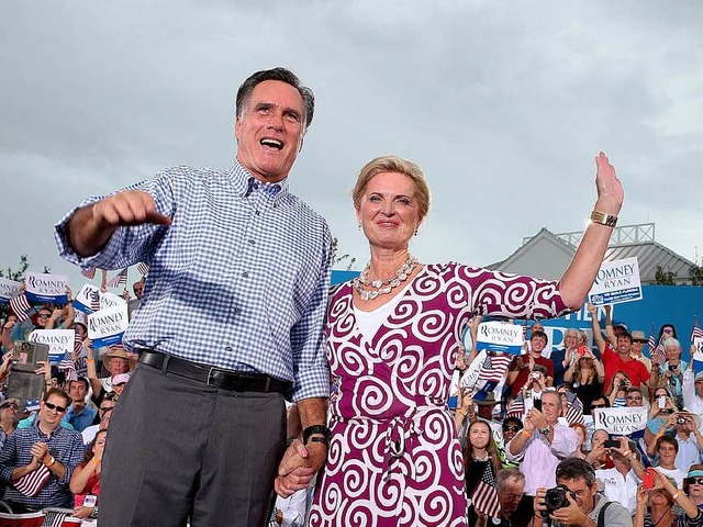 Der republikanische Prsidentschaftskandidat Mitt Romney und seine Frau Ann   | Foto: AFP