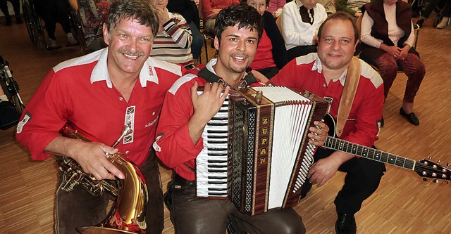 Lederhosen auch auf der Bhne: Die Ste...n die Hottinger Gemeindehalle bringen.  | Foto: Archivfoto: Thomas Binder